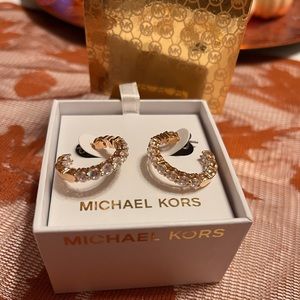 New Michael Kors Brass Hoops